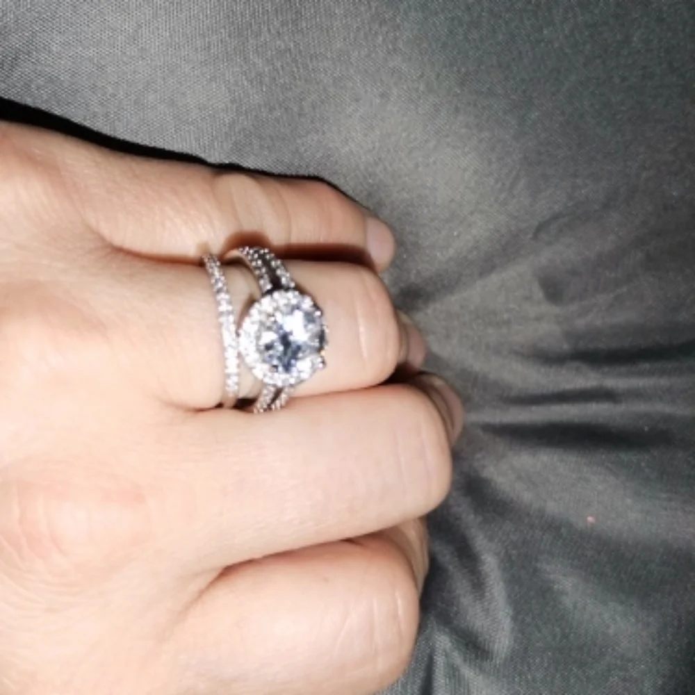 NEW 925‎ Sterling Silver Dainty Sapphire Engagement Wedding Band Ring